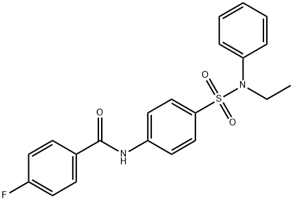 N-(4-{[ethyl(phenyl)amino]sulfonyl}phenyl)-4-fluorobenzamide,650575-54-5,结构式