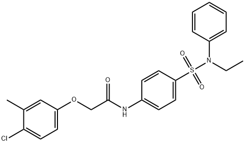 2-(4-chloro-3-methylphenoxy)-N-(4-{[ethyl(phenyl)amino]sulfonyl}phenyl)acetamide 结构式