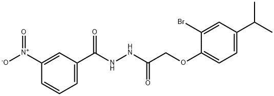 N'-[(2-bromo-4-isopropylphenoxy)acetyl]-3-nitrobenzohydrazide Structure