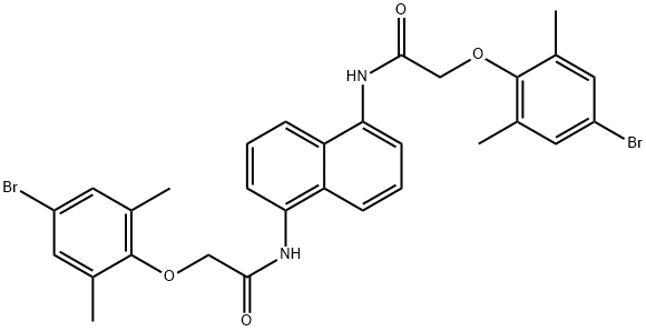 2-(4-bromo-2,6-dimethylphenoxy)-N-[5-[[2-(4-bromo-2,6-dimethylphenoxy)acetyl]amino]naphthalen-1-yl]acetamide,650589-75-6,结构式