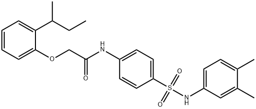 2-(2-sec-butylphenoxy)-N-(4-{[(3,4-dimethylphenyl)amino]sulfonyl}phenyl)acetamide 结构式