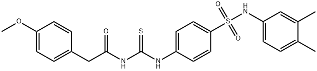 N-{[(4-{[(3,4-dimethylphenyl)amino]sulfonyl}phenyl)amino]carbonothioyl}-2-(4-methoxyphenyl)acetamide,650621-38-8,结构式