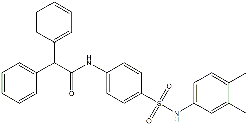 N-(4-{[(3,4-dimethylphenyl)amino]sulfonyl}phenyl)-2,2-diphenylacetamide 结构式