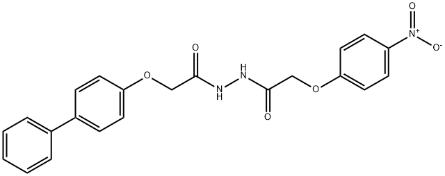 N'-[2-(4-nitrophenoxy)acetyl]-2-(4-phenylphenoxy)acetohydrazide Struktur