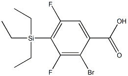 Benzoic acid, 2-bromo-3,5-difluoro-4-(triethylsilyl)- 化学構造式