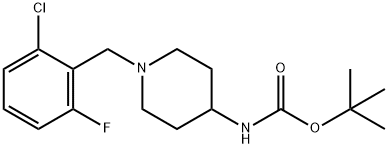 tert-Butyl 1-(2-chloro-6-fluorobenzyl)piperidin-4-ylcarbamate Structure