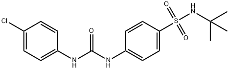 N-(tert-butyl)-4-({[(4-chlorophenyl)amino]carbonyl}amino)benzenesulfonamide 化学構造式