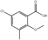 5-chloro-2-methoxy-3-methylbenzoic acid 化学構造式