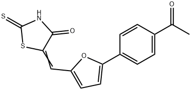 4-Thiazolidinone, 5-[[5-(4-acetylphenyl)-2-furanyl]methylene]-2-thioxo- Structure