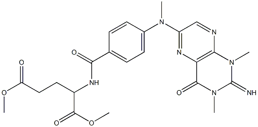 dimethyl 2-[[4-[(2-imino-1,3-dimethyl-4-oxo-pteridin-6-yl)methylamino]benzoyl]amino]pentanedioate Structure