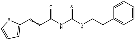 N-{[(2-phenylethyl)amino]carbonothioyl}-3-(2-thienyl)acrylamide 化学構造式