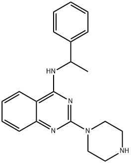 (1-Phenyl-ethyl)-(2-piperazin-1-yl-quinazolin-4-yl)-amine Struktur