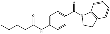 N-[4-(2,3-dihydroindole-1-carbonyl)phenyl]pentanamide 化学構造式