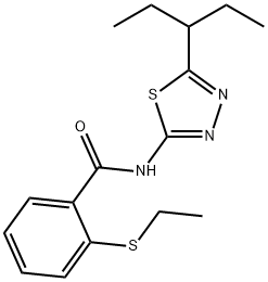 2-(ethylsulfanyl)-N-[5-(pentan-3-yl)-1,3,4-thiadiazol-2-yl]benzamide Structure