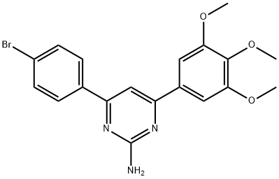 4-(4-bromophenyl)-6-(3,4,5-trimethoxyphenyl)pyrimidin-2-amine 化学構造式