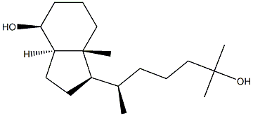 (1R,3aR,4S,7aR)-1-[(2R)-6-羟基-6- 甲基庚-2-基]-7a-甲基八氢-1H-茚-4-醇, 66774-84-3, 结构式