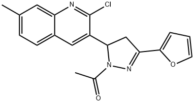 1-(5-(2-chloro-7-methylquinolin-3-yl)-3-(furan-2-yl)-4,5-dihydro-1H-pyrazol-1-yl)ethan-1-one Structure