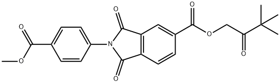 3,3-dimethyl-2-oxobutyl 2-[4-(methoxycarbonyl)phenyl]-1,3-dioxo-2,3-dihydro-1H-isoindole-5-carboxylate Structure