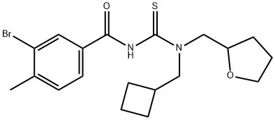 3-bromo-N-{[(cyclobutylmethyl)(tetrahydro-2-furanylmethyl)amino]carbonothioyl}-4-methylbenzamide Structure