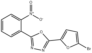2-(5-bromofuran-2-yl)-5-(2-nitrophenyl)-1,3,4-oxadiazole Struktur