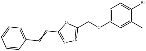 2-[(4-bromo-3-methylphenoxy)methyl]-5-(2-phenylvinyl)-1,3,4-oxadiazole Structure