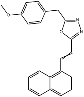 2-[(4-methoxyphenyl)methyl]-5-[(E)-2-naphthalen-1-ylethenyl]-1,3,4-oxadiazole,671794-00-6,结构式