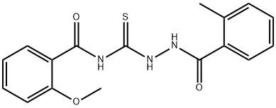 2-methoxy-N-{[2-(2-methylbenzoyl)hydrazino]carbonothioyl}benzamide Structure