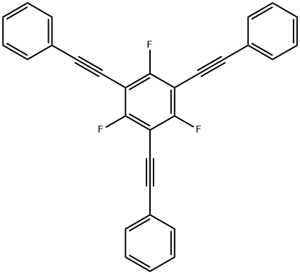 Benzene, 1,3,5-trifluoro-2,4,6-tris(phenylethynyl)- Structure