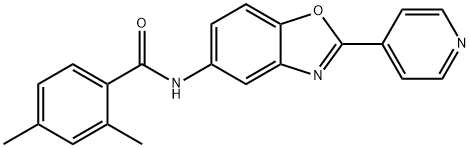 2,4-dimethyl-N-[2-(pyridin-4-yl)-1,3-benzoxazol-5-yl]benzamide Struktur