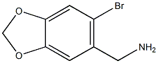 (6-Bromobenzo[d][1,3]dioxol-5-yl)methanamine 化学構造式