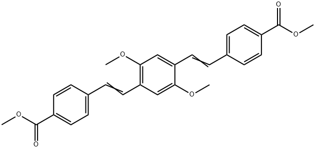 dimethyl 4,4'-((1E,1'E)-(2,5-dimethoxy-1,4-phenylene)bis(ethene-2,1-diyl))dibenzoate Structure