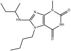 7-butyl-8-(sec-butylamino)-3-methyl-3,7-dihydro-1H-purine-2,6-dione 化学構造式