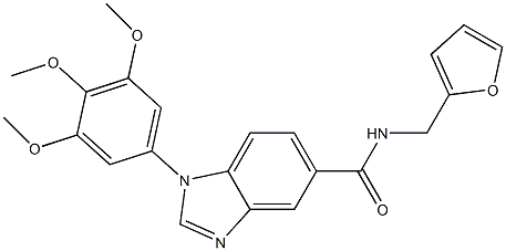 N-(2-furylmethyl)-1-(3,4,5-trimethoxyphenyl)benzoimidazole-5-carboxamide Structure