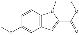 1H-Indole-2-carboxylic acid, 5-methoxy-1-methyl-, methyl ester 化学構造式