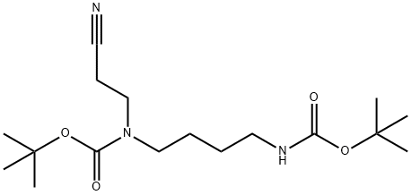 3-BOC-(4-BOC-AMINOBUTYL)AMINOPROPANENITRILE Struktur