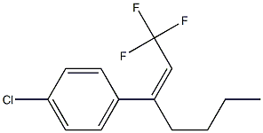 Benzene, 1-chloro-4-[(1Z)-1-(2,2,2-trifluoroethylidene)pentyl]- 化学構造式