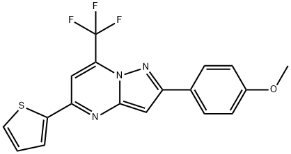2-(4-methoxyphenyl)-5-thiophen-2-yl-7-(trifluoromethyl)pyrazolo[1,5-a]pyrimidine Structure