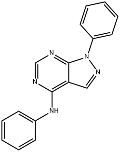 1H-Pyrazolo[3,4-d]pyrimidin-4-amine,N,1-diphenyl- 化学構造式