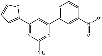 2-Pyrimidinamine, 4-(2-furanyl)-6-(3-nitrophenyl)- Struktur