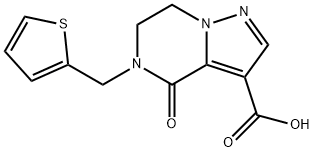 4-Oxo-5-(Thiophen-2-Ylmethyl)-4,5,6,7-Tetrahydropyrazolo[1,5-A]Pyrazine-3-Carboxylic Acid Struktur