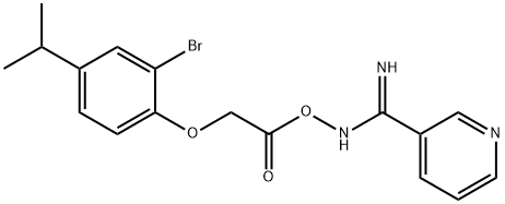 (Z)-N-(2-(2-bromo-4-isopropylphenoxy)acetoxy)nicotinimidamide Struktur