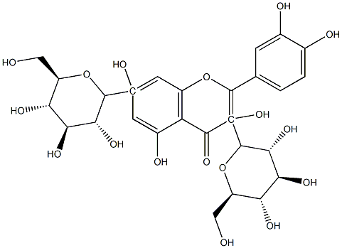 3,7-Diglucosylquercetin Struktur