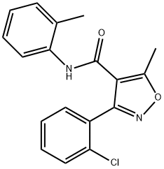 3-(2-chlorophenyl)-5-methyl-N-(2-methylphenyl)-1,2-oxazole-4-carboxamide 化学構造式