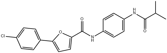 5-(4-chlorophenyl)-N-[4-(isobutyrylamino)phenyl]-2-furamide 化学構造式