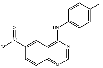 N-(4-FLUOROPHENYL)-6-NITROQUINAZOLIN-4-AMINE Struktur