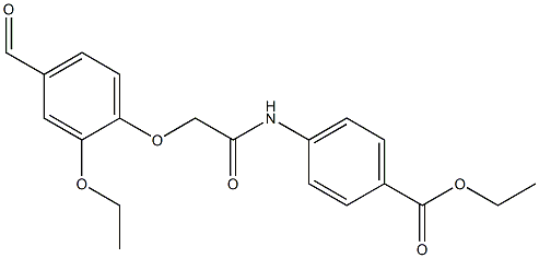 4-(2-(2-乙氧基-4-甲酰基苯氧基)乙酰氨基)苯甲酸乙酯 结构式