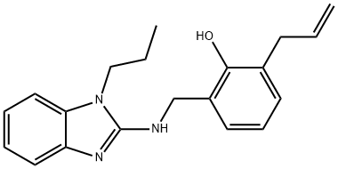 2-(prop-2-en-1-yl)-6-{[(1-propyl-1H-benzimidazol-2-yl)amino]methyl}phenol,692269-09-3,结构式