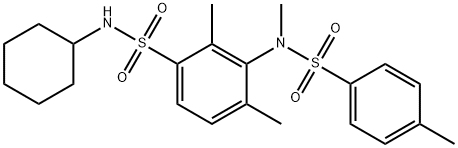 N-cyclohexyl-3-((N,4-dimethylphenyl)sulfonamido)-2,4-dimethylbenzenesulfonamide 结构式