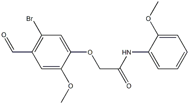 2-(5-bromo-4-formyl-2-methoxyphenoxy)-N-(2-methoxyphenyl)acetamide Struktur