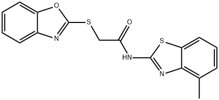 2-(1,3-benzoxazol-2-ylsulfanyl)-N-(4-methyl-1,3-benzothiazol-2-yl)acetamide Structure